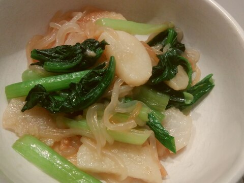 小松菜と長芋としらたきの炒め物